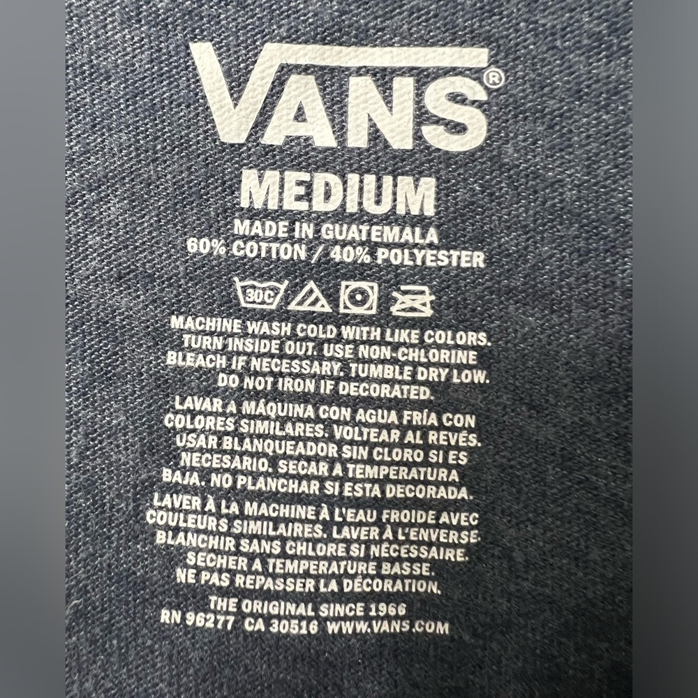 Vans Off The Wall Blue Long Sleeve T-Shirt - Picture 4 of 7